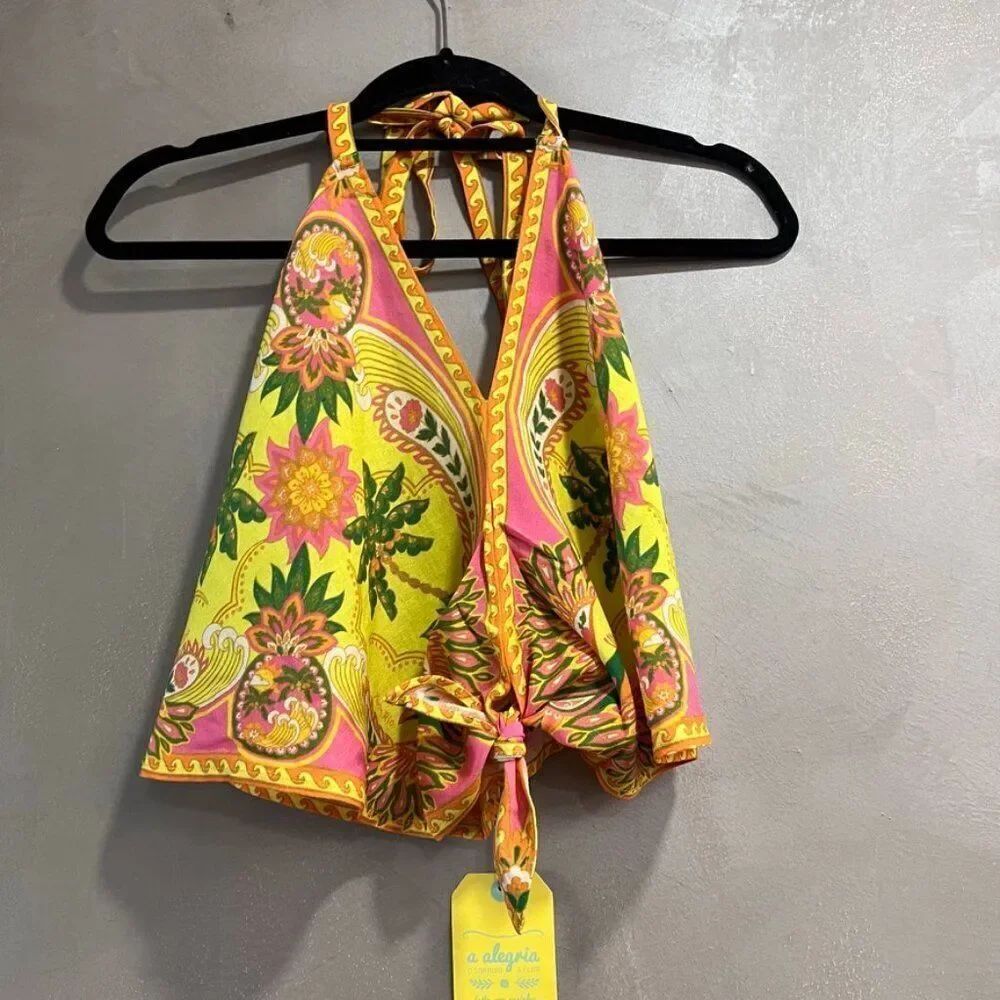 Farm Rio Brazil Palm Tree Halter Top - Picture 7 of 8